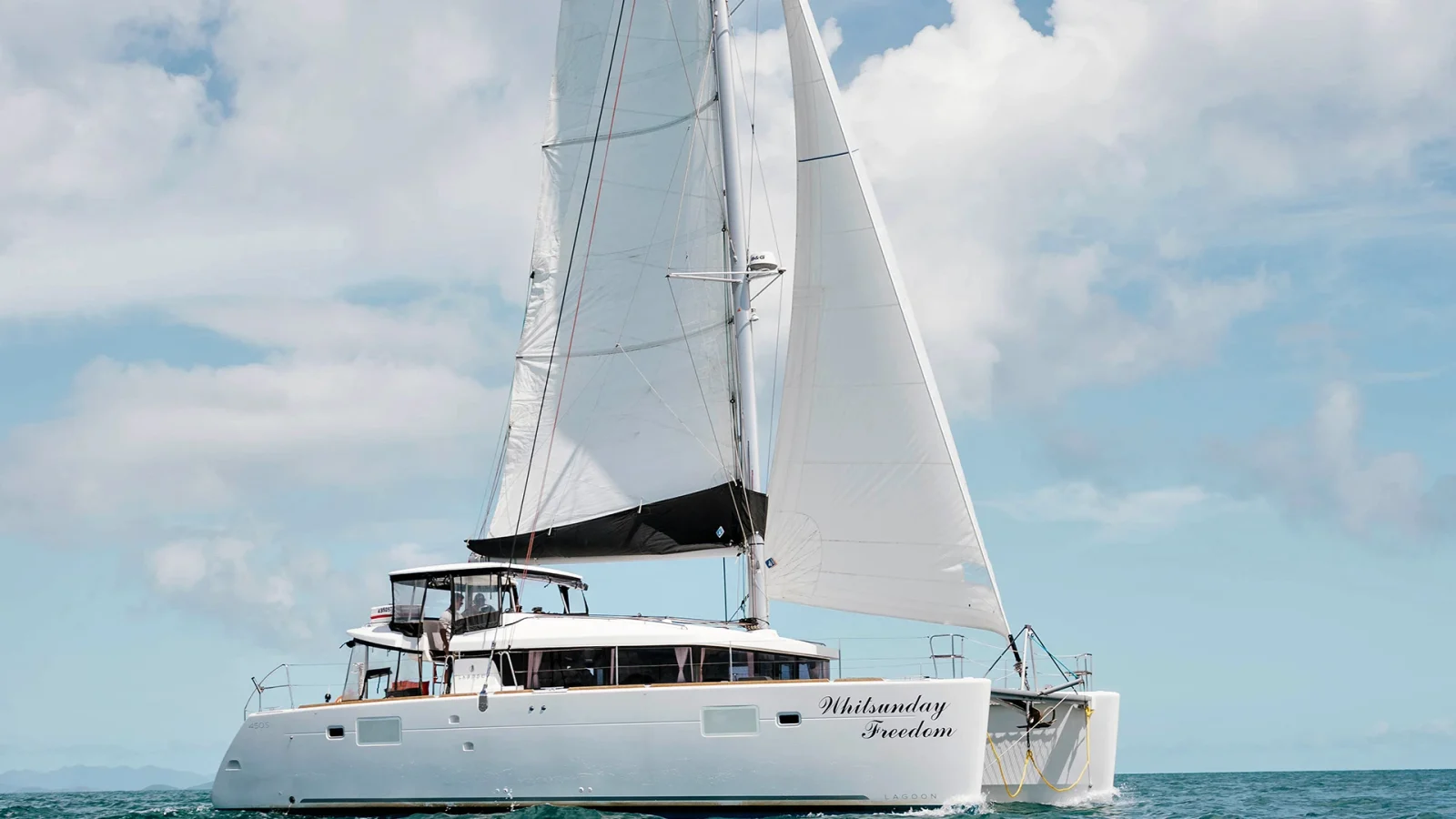 SV Whitsunday Freedom, a catamaran chartered by Portland Roads Whitsundays
