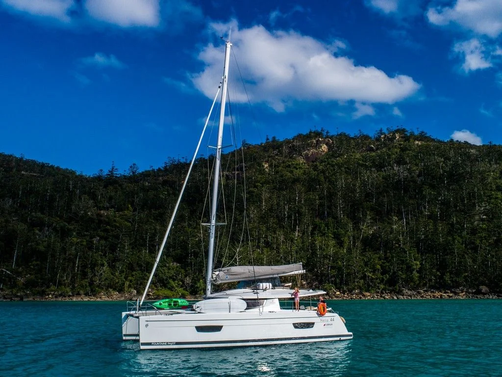 Serenity, a catamaran chartered by Cumberland Charter Yachts
