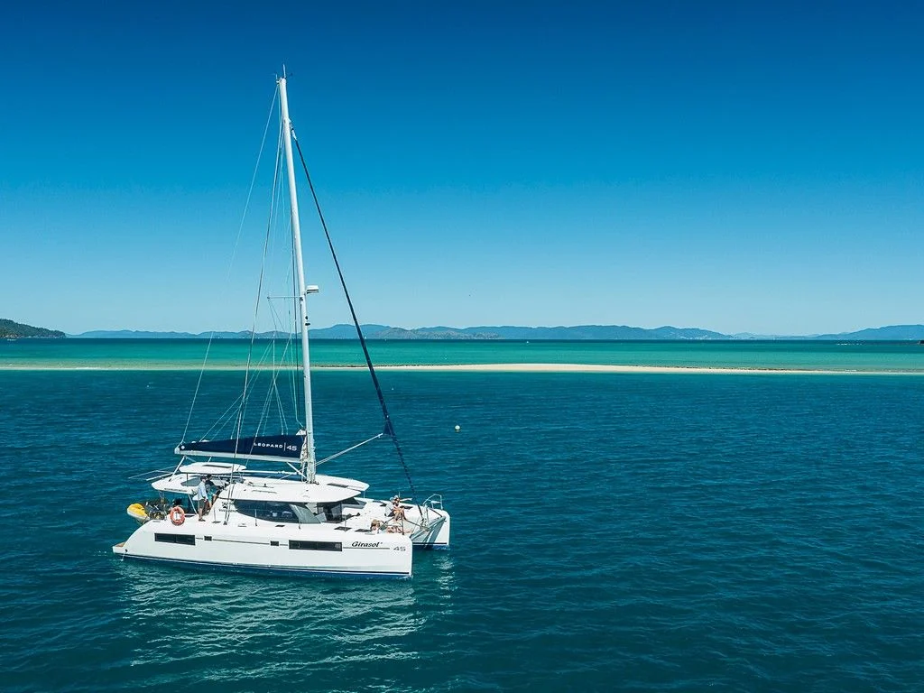 Girasol, a catamaran chartered by Cumberland Charter Yachts