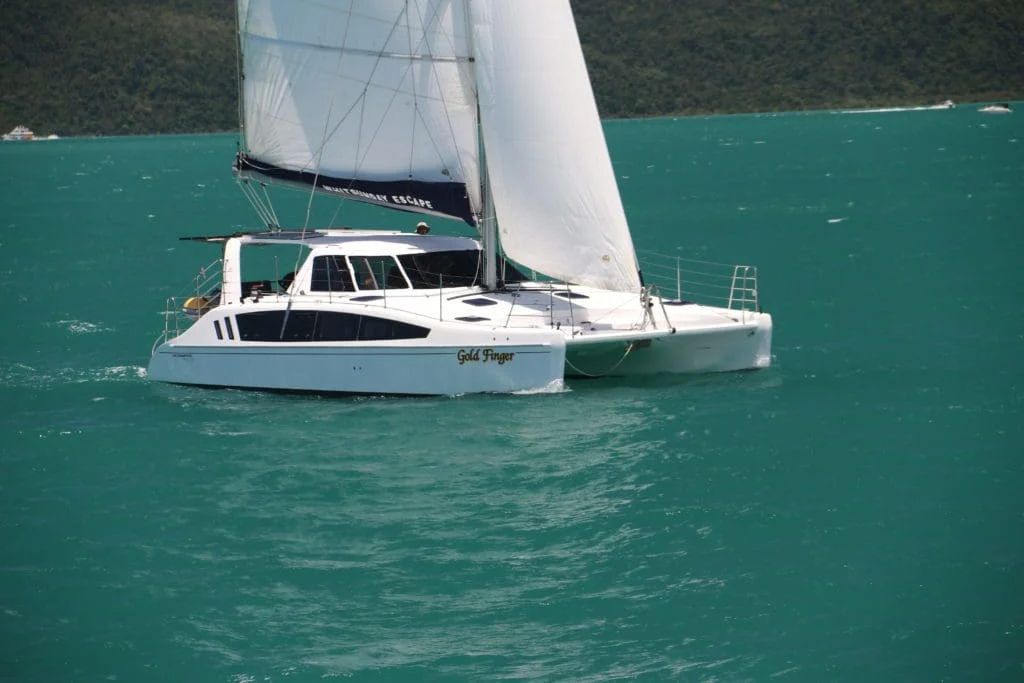 Goldfinger, a catamaran chartered by Whitsunday Escape