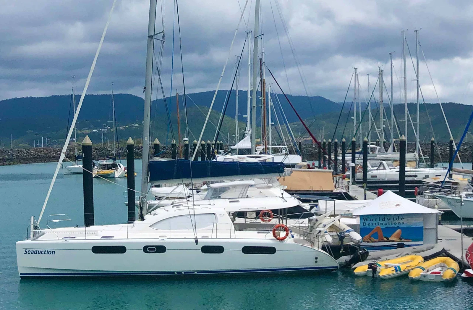 Seaduction, a catamaran chartered by Queensland Yacht Charters