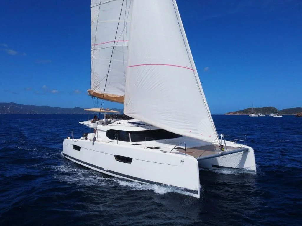 Purrfect, a catamaran chartered by Cumberland Charter Yachts