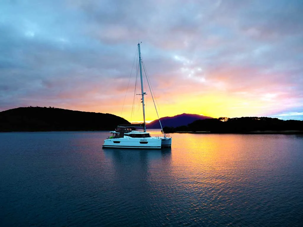 Sandy Cheeks, a catamaran chartered by Moreton Bay Sailing