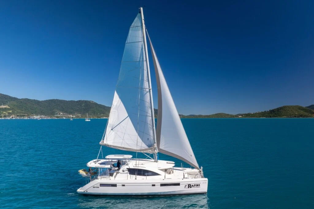 Rafiki, a catamaran chartered by Whitsunday Escape