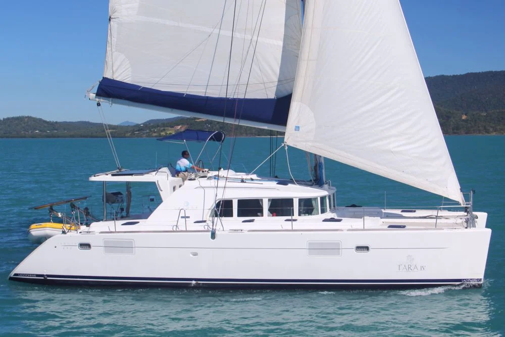 Tara, a catamaran chartered by Whitsunday Escape