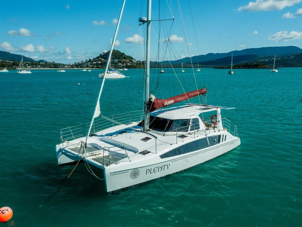 Plenty, a catamaran chartered by Cumberland Charter Yachts